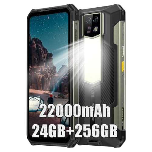 Ulefone Armor 24 Smartphone Portable Incassable, 24Go+256Go Android 14 Téléphone Débloqué, 64MP Caméra de Vision Nocturne IR, 22000mAh 66W, Lampe LED 1000 lumens, 6.78"FDH+ Smartphone Incassable IP68