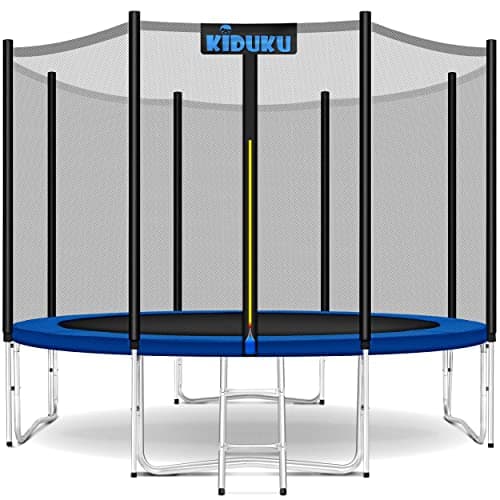 KIDUKU® Trampoline Ø 244 cm | Kit Complet avec Filet de sécurité, échelle, Housse de Bord | Trampoline de Jardin pour Enfants Charge maximale 150 kg
