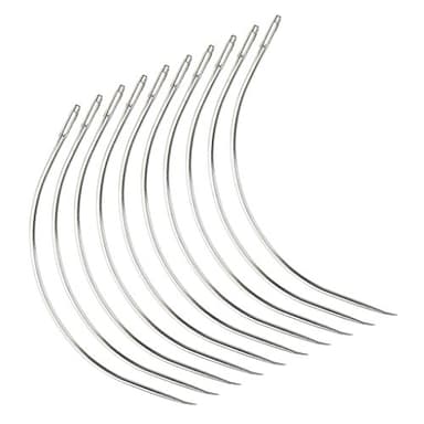 MagiDeal 12pcs C Style Cheveux Armure Aiguille pour Brésilienne Cheveux Indiens Trame Extension Tissage Type Courbe Fil à Coudre Salon Coiffure Styling Outils - 5cm