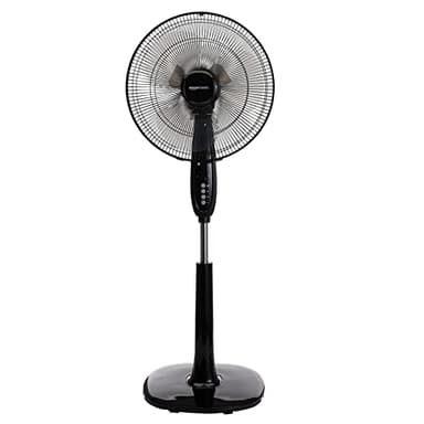 Amazon Basics Ventilateur Oscillant Numérique sur Pied 3 Pales Doubles avec Télécommande, Noir