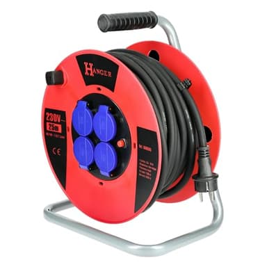 HANGER Enrouleur de câble électrique 25m H07RN-F avec 4 prises