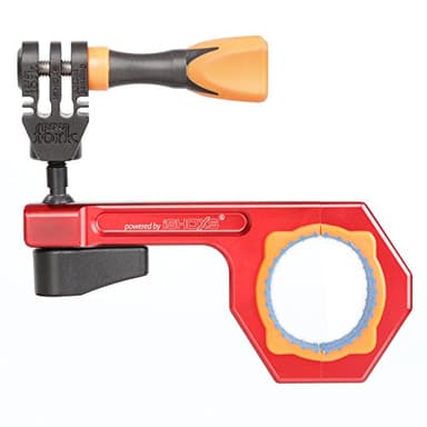 iSHOXS Bull Bar 3D | Support de Guidon de vélo pour caméra d’Action | Compatible à GoPro Hero 13 12 11-10-9- Max, DJI Osmo Apexcam et similaires | 30-34 mm - Noir - Rouge