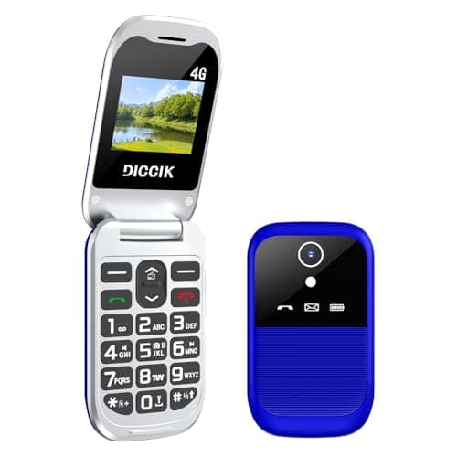 Diccik K01 Téléphone Portable à Rabat 4G pour Personnes âgées - sans contrat - Grandes Touches - avec Station de Charge - Fonction Aide auditive HAC - Fonction GPS - Fonction d'appel d'urgence (Blue)