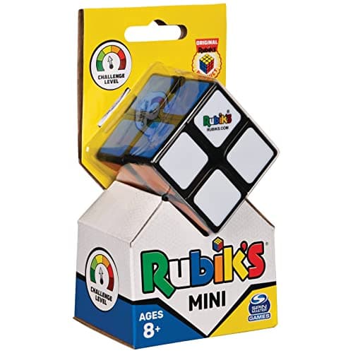 Rubik's, SPIN MASTER, Le Cube de Rubik's 2X2 Mini, l'original, avec 2 Couches de 4 Cubes, Casse-tête Professionnel en Combinaison de Couleurs, Poche, adapté aux Enfants de 8 +,