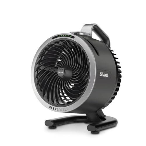 Shark FlexBreeze HydroGo, ventilateur brumisateur portable, rafraîchisseur d'air silencieux intérieur/extérieur, discret et durable, avec/sans fil, léger, flux d’air jusqu’à 20 m, charbon FA050EU