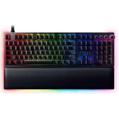 Razer Huntsman V2 (Switches Analog) - Clavier Gamer Optique pratiquement sans Latence (Switches Optiques Analogiques, Touches en PBT Doubleshot, Câble USB Détachable) Clavier AZERTY | Noir