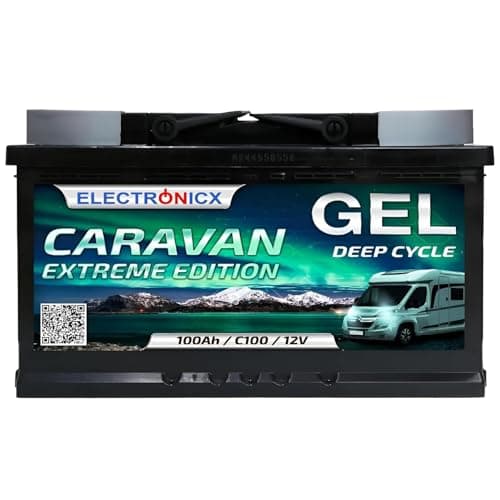 Batterie Gel 100Ah Extreme Caravan-Edition Camping Panneau Solaire Batterie de Décharge Lente Batterie Solaire Portable 100 Ah Gel-Technologie 12V.