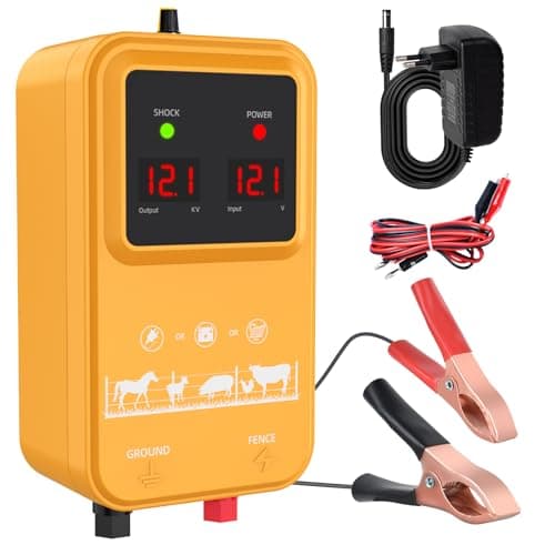 15km ClôTure éLectrique, Cloture Electrique Pour Animaux, éLectrificateur De ClôTure éLectrique, Electrificateur Cloture Electrique , Pour La Protection Des Animaux (Orange)
