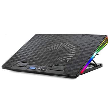 Spirit Of Gamer, AIRBLADE 1000 RGB, Refroidisseur pour PC Portable, 2 Ventilateurs LED RGB, 8 Positions réglables, Port USB, 6 Vitesses Ventilation/Portables Jusqu’à 17”, Châssis Aluminium