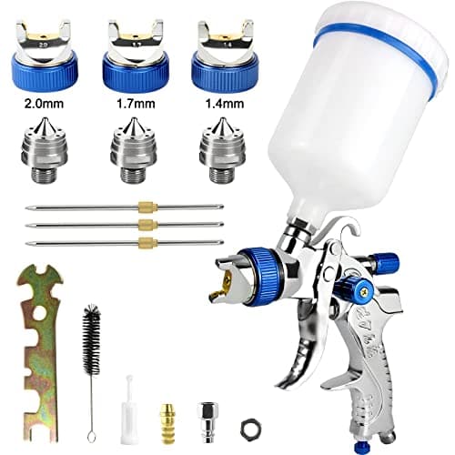 HVLP Professionnel Pistolet à Peinture Alimentation par Gravité 3 Buses 1,4mm 1,7mm 2,0mm Coupelle 600cc par gravité HVLP Meubles de Voiture Petit Pistolet de réparation