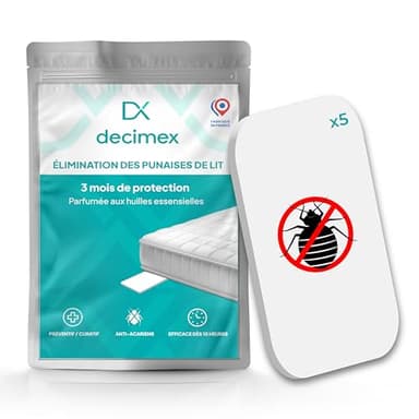 DECIMEX-Plaquette Anti PUNAISES de lit Acariens-Prévention et Traitement Efficace contre les Puces & Parasites-Spécial maison/Literie-Elimination Résultats Rapides et Durables (x1)