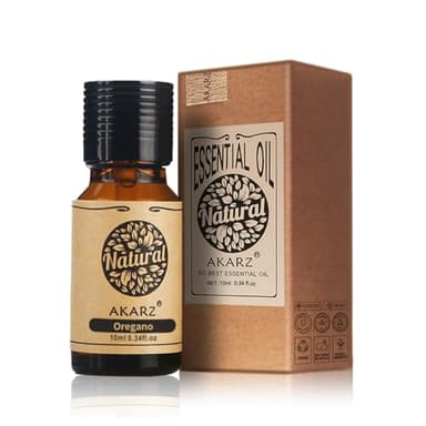 AKARZ huile essentielle d'origan Naturelle Bio Pure Huile d'origan pour Soins de la Peau, du Corps, des Cheveux, Bougie, Savon, Fabrication, Bricolage, Arôme de Massage 10 ml