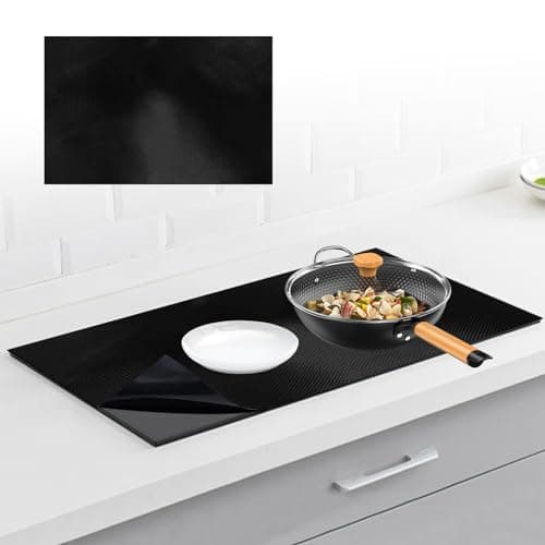 OMJMYY 52x80cm Protection Plaque Induction Tapis de Protection Plaque Cuisson Induction en Silicone Plaque de Cuisson Magnétique Cooktop Anti Rayures Non Slip Pour Cuisinière à Induction