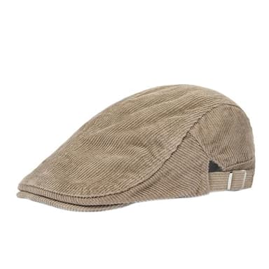 Huamengyuan Corduroy Casquette à visière tendance pour homme et femme Casquette plate en velours côtelé Casquette plate en Corduroy Casquette plate Automne Béret Casquette rétro en velours côtelé