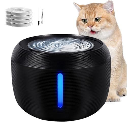 MQVXT Fountain à Eau pour Cat,2,5L Fontaine à Eau pour Chat Ultra Silencieuse Distributeur Eau,avec Filtre à Charbon Actif et Pompe Intelligente,pour Chats Chiens et D’Autres Animaux de Compagnie