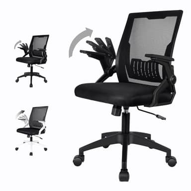 Eccellensedie Chaise de Bureau Ergonomique Fauteuil: Siege Bureau Confortable - Ado Fauteuil Réglable en Hauteur (Noir)