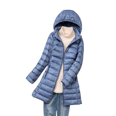 Doudoune Legere Femme Longue Doudoune Légère Femme Veste Matelassée Doudoune Duvet Fine Femme Puffer Jacket Women Quilted Jacket Doudoune Capuche Ultralight Femme Blouson Matelassé Femme Bleu 5XL