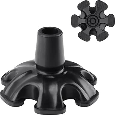 supregear Embout de Canne avec 6 Griffes, Antidérapant 6 Support Caoutchouc Embout de Remplacement Autoportant pour Canne de Marche Standard de 19 mm de Diamètre Canne Pliante Accessoire, Noir