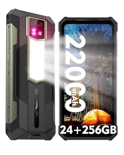 Ulefone Armor 24 Telephone Portable Incassable 24Go+256Go, 22000mAh Batterie 66W, 1000LM Camping Lampe, Android 13 Smartphone Incassable 6.78" FHD+ 120Hz, 64MP+64MP Nocturne Vision IP68 NFC/OTG/GPS
