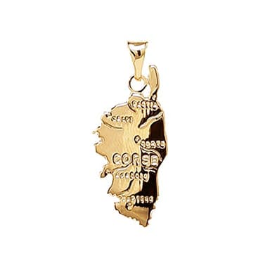 Pendentif carte Corse Plaqué Or 18 carats - Neuf