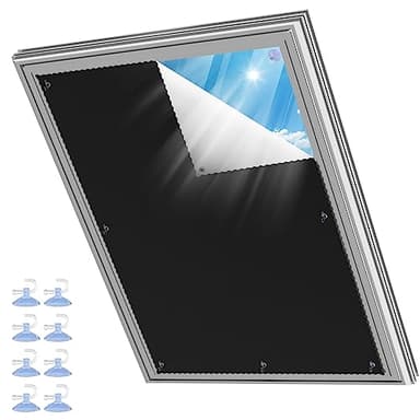 Store occultant pour fenêtre de Toit - Thermique - Protection Solaire - Revêtement argenté - Rideau occultant sans perçage - pour Bureau/Bureau (Compatible Velux, M04 et 304-60 x 73 cm)