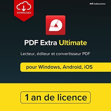 PDF Extra Ultimate|Lecteur et éditeur complet de PDF|Modification, conversion,commentaires et signature de PDF|Licence annuelle|1 ordinateur Windows et 2 appareils mobiles|1 utilisateur,Code en ligne