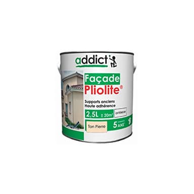 Addict - Peinture Mat pour façade à base de résine Pliolite 2,5 L - Ton pierre - ADD111926 - Addict
