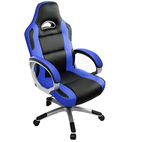 IntimaTe WM Heart Chaise Gaming, Fauteuil Gamer Ergonomique PU Pivotant avec Hauteur Réglable, Siege Bureau Large Confortable, Dossier Haut Inclinable ,Bleu, 67 x 63 x 124 cm