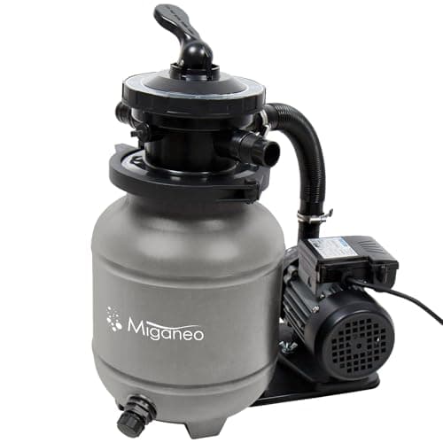 Miganeo Filtre à Sable Speed Clean Dynamic 6500 - Gris | 4500 l/h | Système de filtration pour piscines jusqu'à 20.000 litres | 200 watts