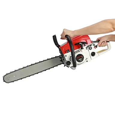 Tronçonneuse thermique 58 cm³ à essence 2 temps, guide-chaîne 50 cm, chaîne anti-rebond, outillage de jardin motorisé pour coupe du bois