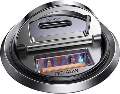 90W Chargeur Voiture USB C Rapide, Ultra Compact Métal Allume Cigare [PD45W & QC45W] MRGLAS Chargeur Allume Cigare pour iPhone 15/14/13 ProMax Samsung MacBook Pro iPad Pro