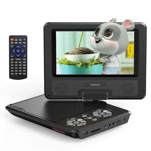 YOTON Lecteur DVD Portable Voiture pour Enfants avec écran pivotant HD 7,5", Haut-Parleur stéréo, Prend en Charge 4 à 6 Heures de Lecture et USB/Carte SD/synchronisation TV [Blu-Ray Non supporté]