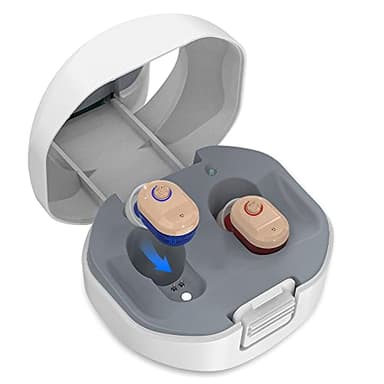 Amplificateur Audio Personnel Haut De Gamme Pour Adultes, Amplificateur De Son Rechargeable Intra-auriculaire Invisible, Comprend Un Appareil Droit Et Gauche, Avec Boîtier De Chargement (1 Paire)
