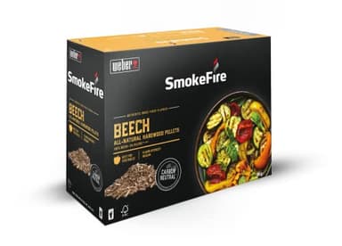 Weber Pellets en bois - Bois de Hêtre (8kg), parfait pour fumer des légumes, 100% de pellets de bois naturel, produit de l'UE, obtenu de manière durable, bois certifié FSC (18292)