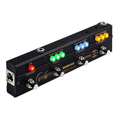 SONICAKE Pédale acoustique Pédale multi-effets acoustique Préampli Chorus Delay Reverb Acoustic Pédale d'effet guitare Sonic Wood avec sortie XLR