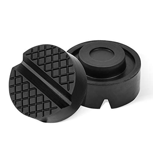 2 Pièces Tampon Caoutchouc Cric,Universel Voiture Bloc Caoutchouc Cric, Jack Pad Coussin Tampon pour Cric Hydraulique (Noir)