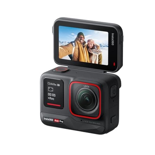 Insta360 Ace Pro - Caméra d'action étanche conçue avec Leica, capteur de 1/1,3", réduction du bruit par l'IA pour une qualité d'image inégalée, 4K 120ips, écran rabattable 2,4" et fonctionnalités d'IA