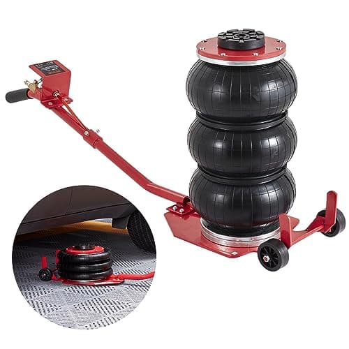 VEVOR Cric Pneumatique 3 tonnes Plage 140-450 mm Cric de Levage Pneumatique 0,8-1,0 MPa 3 Coussins d’Air Long Manche Levage Rapide Facile pour Réparation Entretien Voiture SUV Pickup Atelier Garage