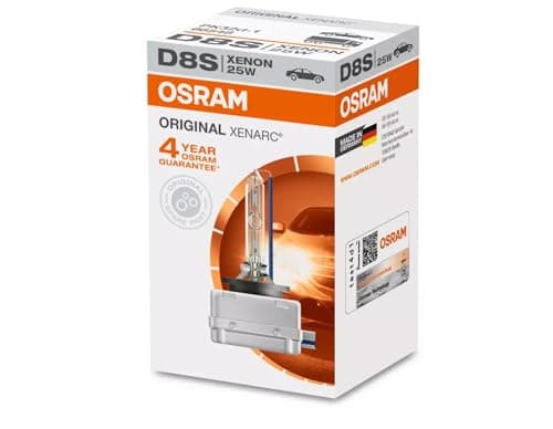 Osram 66548 Lampe Xenon pour Voiture 25W 12V, Phares Avant XENARC D8S, boîte Pliante de 1, argent,noir