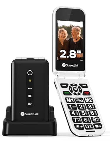 SweetLink F3PLUS 4G téléphone à clapet, Conçu pour Les Personnes âgées, Grosses Touches, Gros Volume, Batterie 1400mAh, Bouton SOS, Numérotation Rapide (M1/M2),Facile à Utiliser