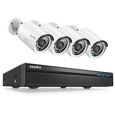 SANNCE PoE 8CH NVR 4K HD Kit de vidéosurveillance, Filaire, 3MP 4 IP Caméra de Sécurité avec Système de Vidéo Surveillance LED, EXIR Vision Nocturne jusqu'à 30 m
