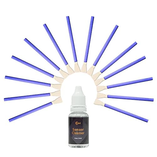 UES M43 Micro Four Thirds 4/3 (MFT) Lot de 14 tampons de Nettoyage pour capteur et 15 ML de Liquide nettoyant pour appareils Photo sans Miroir MILC et ILDC