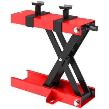 HOMCOM Cric de moto, table de levage moto à ciseaux, hauteur de levage 9,5-40 cm capacité 500 kg, cric élévateur pliable pour réparation et entretien de motos tout-terrain, rouge