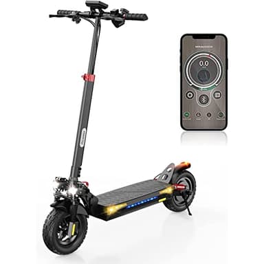 iScooter ix4 Trottinette Electrique Adulte, 10 Pouces De Pneu, Batterie 15 Ah, Double Clignotants, Trottinettes Électriques Pliable avec App, Max Charge 150KG Scooter Electrique, Max Autonomie 40-60KM