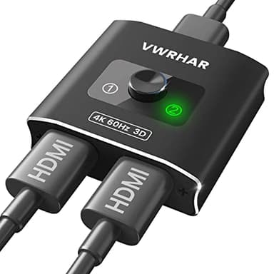 Switch HDMI,4K60Hz Splitter HDMI VWRHAR, Aluminum HDMI Switch 2.0,Commutateur hdmi 2 entrées 1 Sortie ou 1 entrée 2 Sorties,Switch Support 4K3D 1080P HDR avec PS5/4 Xbox Blu Ray Lecteur DVD PC TV Box