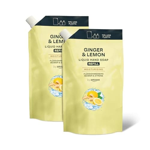 by Amazon Recharge de Savon pour les mains, Gingembre et Citron, 2 x1000ml