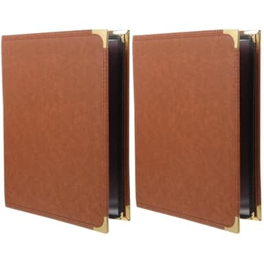 ULTECHNOVO Protège-Menus Format A4 (2 Pcs) - Porte Menu Restaurant 4 Page Double Face, PVC Livre De Cuisine à Feuilles Mobiles Porte-recettes Couvertures pour Bar, Café, Boissons et Vin