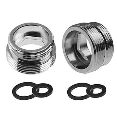 Lot de 2 adaptateurs de robinet en métal, filetage mâle 22 mm vers filetage mâle 18 mm en laiton pour purificateur d'eau de salle de bain et cuisine