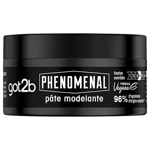 Got2b - PhenoMENal - Pâte Modelante Cheveux - Ne Colle Pas - Résultat Naturel - Fixation Contrôlée - Coiffant Cheveux - Pot 100 ml