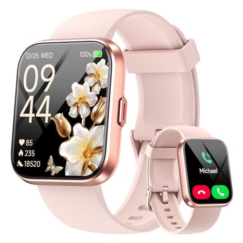 Montre Connectée Femme pour Samsung,iPhone,Android,1.8" HD Smartwatch avec Appel Bluetooth,Voix de l'IA,Alexa intégrée,Smartwatch Moniteur de SpO2,Sommeil,Podometre,Calories, IP68 Montre Intelligente